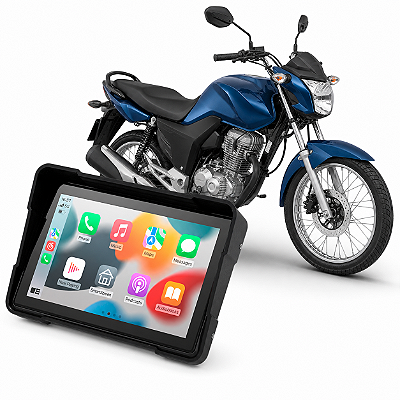 Multimídia Moto 5 Polegadas Honda Start 160 2016 até 2026 Apple Carplay e Android Auto Bluetooth Sem Fio À Prova D’Água