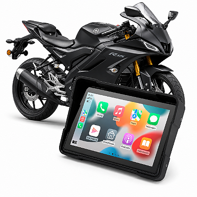 Multimídia Moto 5 Polegadas Moto Yamaha R15 - 2023 até 2026 Apple Carplay Android Auto Bluetooth Sem Fio À Prova D’Água