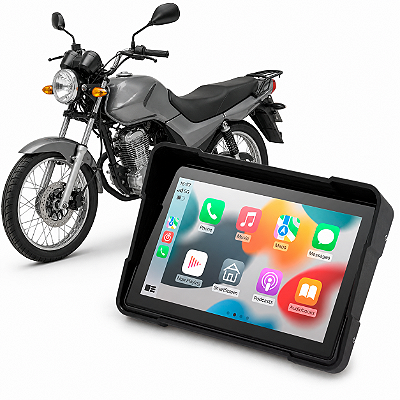 Multimídia Moto 5 Pol Suzuki Yes 125 2005 até 2017 Com Apple Carplay e Android Auto Bluetooth Sem Fio À Prova D’Água