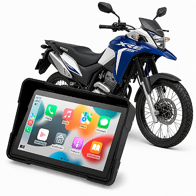Multimídia Para Motos 5 Polegadas Honda XRE 300 2009 até 2026 Com Carplay Android Auto Bluetooth Sem Fio À Prova D’água