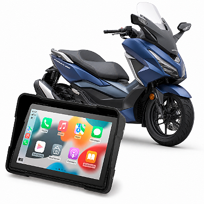 Multimídia Para Motos 5 Polegadas Honda Forza 350 2022 até 2026 Carplay e Android Auto Bluetooth Sem Fio À Prova D’água