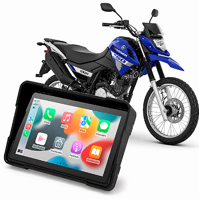 Multimídia Para Motos 5 Polegadas Yamaha Crosser 150 2014 até 2026 Carplay Android Auto Bluetooth Sem Fio À Prova D’água