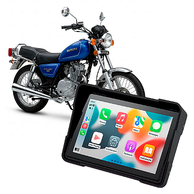 Multimídia Motos 5 Polegadas Suzuki Intruder 125 2002 até 2017 Carplay e Android Auto Bluetooth Sem Fio À Prova D’água