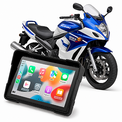 Multimídia Motos 5 Polegadas Suzuki GSX-650F 2009 até 2016 Com Carplay e Android Auto Bluetooth Sem Fio À Prova D’água