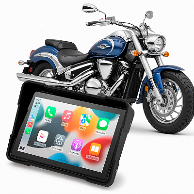 Multimídia Motos 5 Polegadas Suzuki Boulevard M800 2009 até 2026 Carplay e Android Auto Bluetooth Sem Fio À Prova D’água