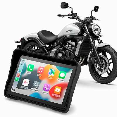 Multimídia Motos 5 Polegadas Kawasaki Vulcan S 650 2015 até 2026 Carplay e Android Auto Bluetooth Sem Fio À Prova D’água