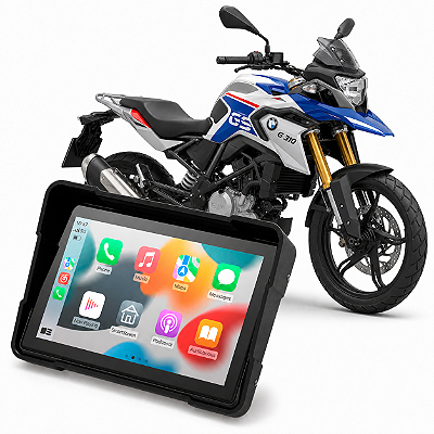 Multimídia Motos 5 Polegadas Mp5 BMW G 310 GS 2018 até 2026 Com Carplay e Android Auto Bluetooth Sem Fio À Prova D’água