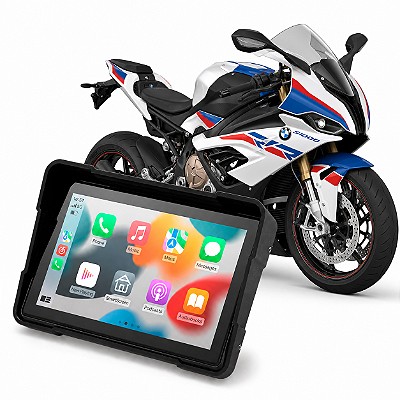 Multimídia Motos 5 Polegadas Mp5 BMW S 1000 RR 2010 até 2026 Com Carplay e Android Auto Bluetooth Sem Fio À Prova D’água
