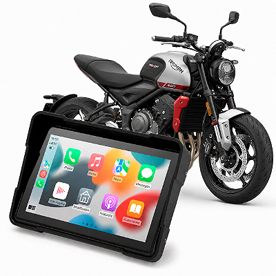 Multimídia Motos 5 Polegadas Mp5 Triumph Trident 660 2021 até 2026 Carplay Android Auto Bluetooth Sem Fio À Prova D’água