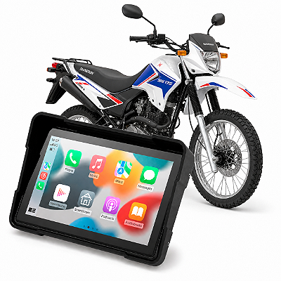 Multimídia Moto 5 Polegadas Mp5 Shineray SHI 175 2022 até 2026 Com Carplay Android Auto Bluetooth Sem Fio À Prova D’água