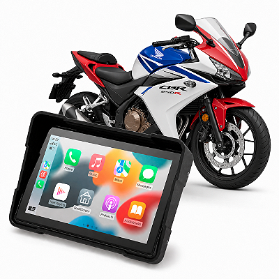 Multimídia Moto 5 Polegadas Mp5 Honda CBR 250R 2012 até 2015 Com Carplay e Android Auto Bluetooth Sem Fio À Prova D’água