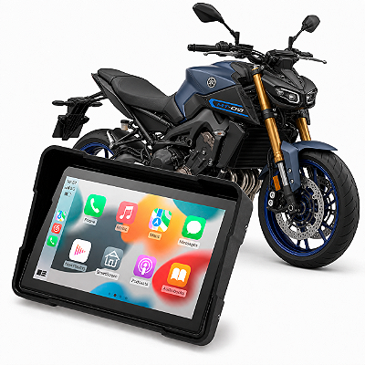 Multimídia Motos 5 Polegadas Mp5 Yamaha MT09 2015 até 2026 Com Carplay e Android Auto Bluetooth Sem Fio À Prova D’água