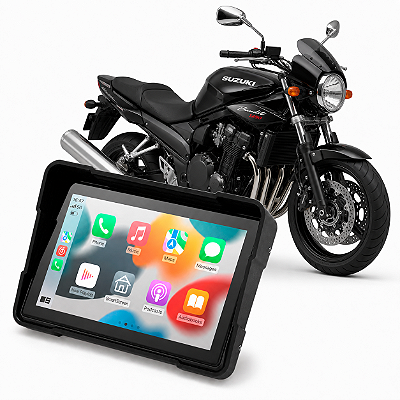 Multimídia Moto 5 Polegadas Mp5 Suzuki Bandit 1250 2008 até 2016 Carplay e Android Auto Bluetooth Sem Fio À Prova D’água