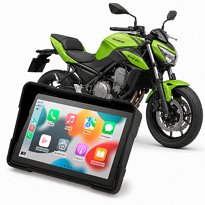 Multimídia Moto 5 Polegadas Mp5 Kawasaki ER-6N 2009 até 2016 Com Carplay e Android Auto Bluetooth Sem Fio À Prova D’água