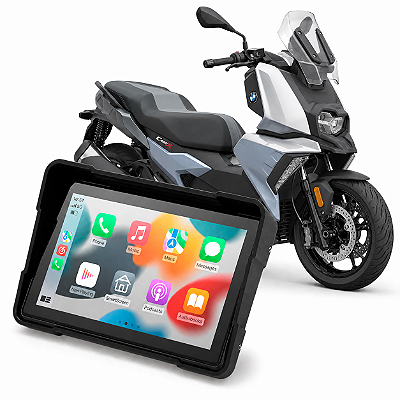 Multimídia Moto 5 Polegadas Mp5 BMW C 400 X 2019 até 2026 Com Carplay e Android Auto Bluetooth Sem Fio À Prova D’água