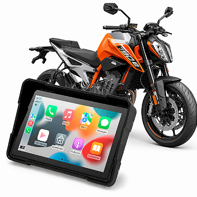 Multimídia Moto 5 Polegadas Mp5 KTM Duke 790 2019 até 2026 Com Carplay e Android Auto Bluetooth Sem Fio À Prova D’água