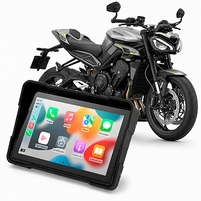 Multimídia Moto 5 Pol Mp5 Triumph Street Triple 765 2018 a 2026 Com Carplay Android Auto Bluetooth Sem Fio À Prova Dágua