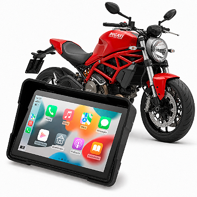 Multimídia Moto 5 Polegadas Mp5 Ducati Monster 797 2017 até 2021 Carplay e Android Auto Bluetooth Sem Fio À Prova D'água