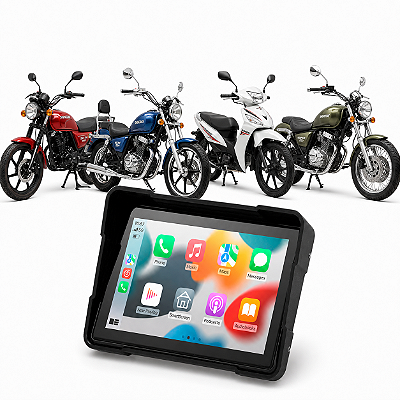 Multimídia 5pol Mp5 Motos Shineray Shi175 Iron 250 Denver 250 Jet 125SS Apple Carplay e Android Auto Bluetooth Sem Fio