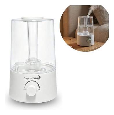 Umidificador De Ar Ambiente Branco 2,5l Bivolt Com Névoa Ideal Para Quarto Sala E Escritório