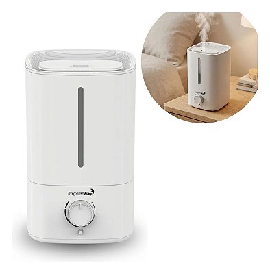Umidificador De Ar Ambiente 5l Branco Bivolt Com Névoa Ideal Para Quarto Sala E Escritório