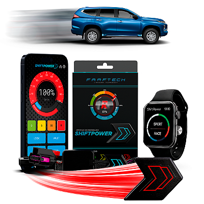 Shiftpower Chip Acelerador Tira Atraso Pedal Pajero Sport 2020 a 2025 FT-SP06+ Carplay Android Auto Apple Watch Faaftech