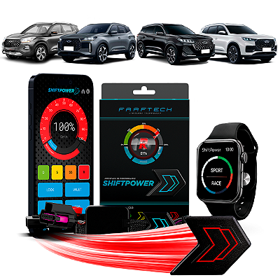 Shiftpower Acelerador Tiggo 5x 2019 a 2027 Tiggo 5X Pro 7Pro 8Pro 2022 a 2027 FT-SP02+ Carplay Android Auto Apple Watch