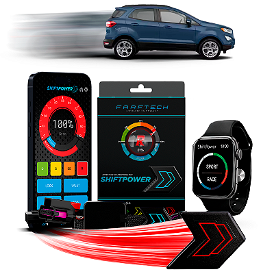 Shiftpower Chip Acelerador Tira Atraso Pedal Carplay e Android Auto Apple Watch EcoSport 2018 até 2021 FT-SP04+ Faaftech