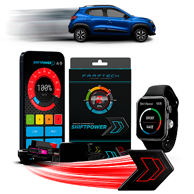 Shiftpower Chip Acelerador Tira Atraso Pedal Com Carplay e Android Auto Apple Watch Kwid 2021 até 2024 FT-SP21+ Faaftech