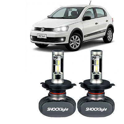 Par Lâmpadas H4 Titanium Ultra LED Plug&Play Bivolt Gol Trendline Confortline Highline Track 2006 até 2013 Shocklight