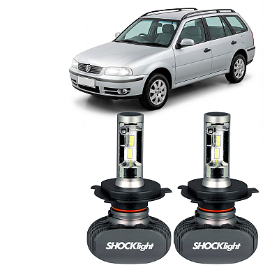 Par Lâmpadas H4 Titanium Ultra LED Parati Atlanta CL CLI GL GLI GLS GTI LS Plus 1985 a 2000 Plug&Play Bivolt Shocklight