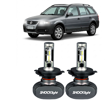Par Lâmpadas H4 Titanium Ultra LED Plug&Play Parati City Comfortline Crossover Evidence Fun Plus 2000 a 2013 Shocklight