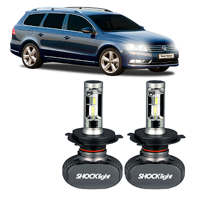 Par Ultra Led H4 Efeito Xenon Titanium Passat Variant 1.8 e 1.8 Turbo 2.0 e 2.0 Turbo 16V 2.8 VR6 1991 a 2001 Shocklight