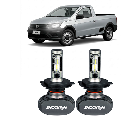 Par UltraLed H4 H4 Saveiro Robust CS 2013 até 2016 Titanium Potência Total 50W Plug&Play 10000LM Efeito Xenon Shocklight