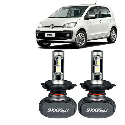 Par UltraLed H4 Efeito Xenon Titanium Potência Total 50W Plug&Play UP 1.0 Connect 170 TSI Flex 2019 até 2020 Shocklight