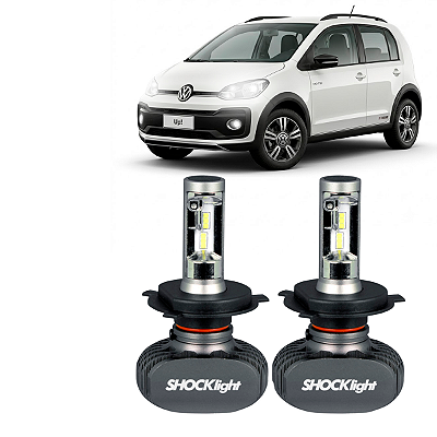 Par Ultra Led H4 Efeito Xenon Titanium Potência Total 50W Plug&Play UP 1.0 Xtreme 170 TSI Flex 2019 até 2020 Shocklight