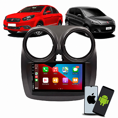Kit Central Multimídia 7" CarPlay Android Auto Bluetooth + Moldura Fiat Palio Attractive 12/17 Grand Siena 2021 Variação