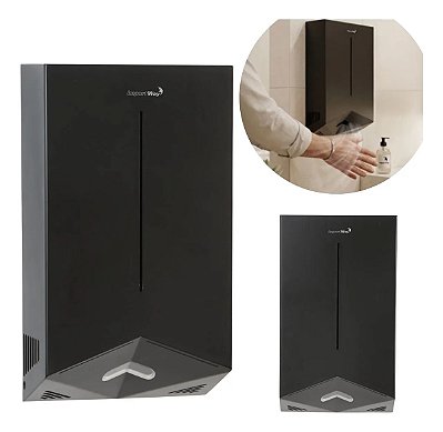 Secador De Mãos Profissional Automático Preto 1200w 127v Com Sensor E Secagem Rápida Para Banheiros