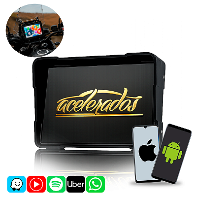 Multimídia Moto 5 Polegadas Com Carplay Android Auto Sem Fio, Touch Screen, Aplicativos, Suporte Reforçado - Acelerados