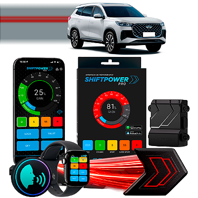ShiftPower PRO Faaftech Chip Módulo Pedal Acelerador Controle Voz CarPlay Android Auto Chery Tiggo 8 Pro 2022/2027