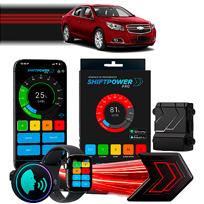 ShiftPower PRO Faaftech Chip Módulo Pedal Acelerador Eletrônico Controle Voz CarPlay Android Auto Chevrolet Malibu 13/15