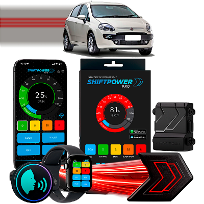 ShiftPower PRO Faaftech Chip Módulo Pedal Acelerador Eletrônico Controle Voz CarPlay Android Auto Fiat Punto 2008/2017