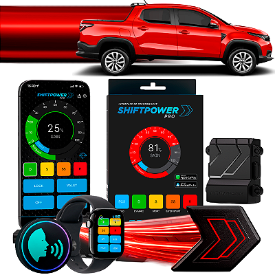 ShiftPower PRO Faaftech Chip Módulo Pedal Acelerador Eletrônico Controle Voz CarPlay Android Auto Fiat Strada 2021/2026