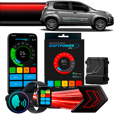 ShiftPower PRO Faaftech Chip Módulo Pedal Acelerador Eletrônico Controle Voz CarPlay Android Auto Fiat Uno 2011/2021