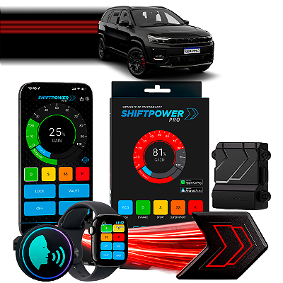ShiftPower PRO Faaftech Chip Módulo Pedal Acelerador Eletrônico Controle Voz CarPlay Android Auto Jeep Commander 2022/27