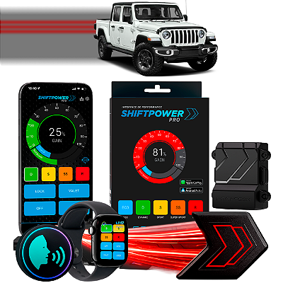 ShiftPower PRO Faaftech Chip Módulo Pedal Acelerador Eletrônico Controle Voz CarPlay Android Auto Jeep Gladiator 2020/26