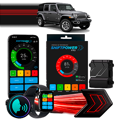 ShiftPower PRO Faaftech Chip Módulo Pedal Acelerador Eletrônico Controle Voz CarPlay Android Auto Jeep Wrangler 2019/26