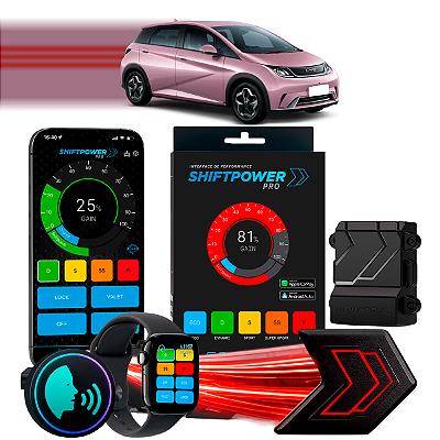 ShiftPower PRO Faaftech Chip Módulo Pedal Acelerador Eletrônico Controle Voz CarPlay Android Auto BYD Dolphin 2023/2027