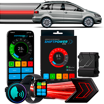 ShiftPower PRO Faaftech Chip Módulo Pedal Acelerador Controle Voz CarPlay Android Auto Volkswagen SpaceFox 2006/2020