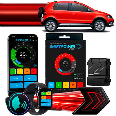 ShiftPower PRO Faaftech Chip Módulo Pedal Acelerador Controle Voz CarPlay Android Auto Volkswagen CrossFox 2003/2020